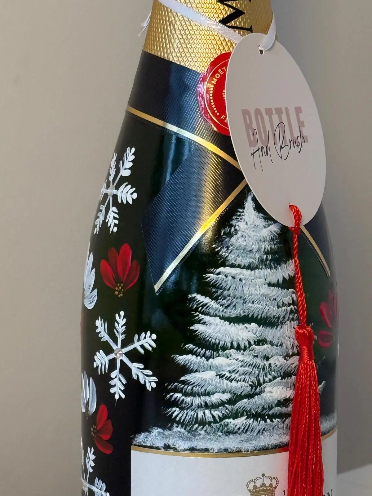 Christmas Bottle (Hand Painting Only) Bottle and Brush