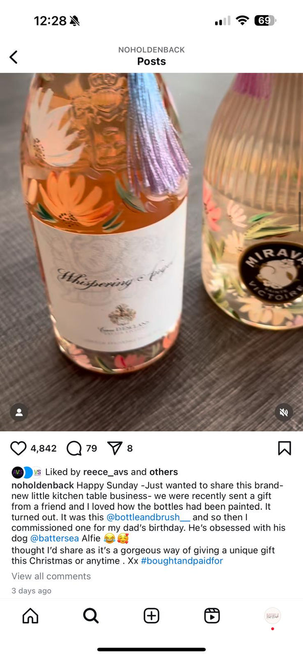 Amanda Holden's Instagram featuring bottle and brush