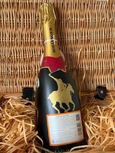 Branded bottle of champagne for J&R Polo Team competition gift