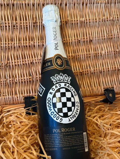 Branded personalised hand painted bottle for Goodwood Road Racing Company