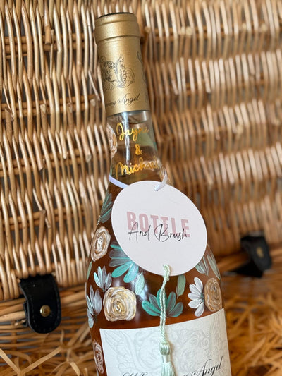 Hand painted bottles with florals