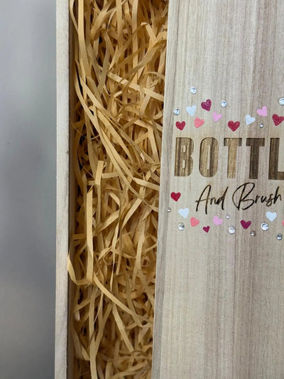 Hand painted and laser engraved wine box