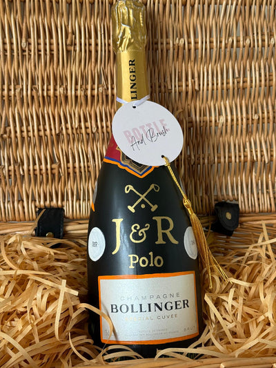 Branded bottle of champagne for J&R Polo Team