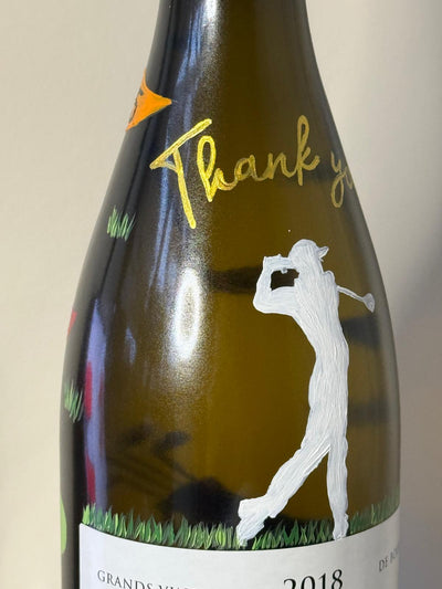 Thank you personalised bottle with golfer