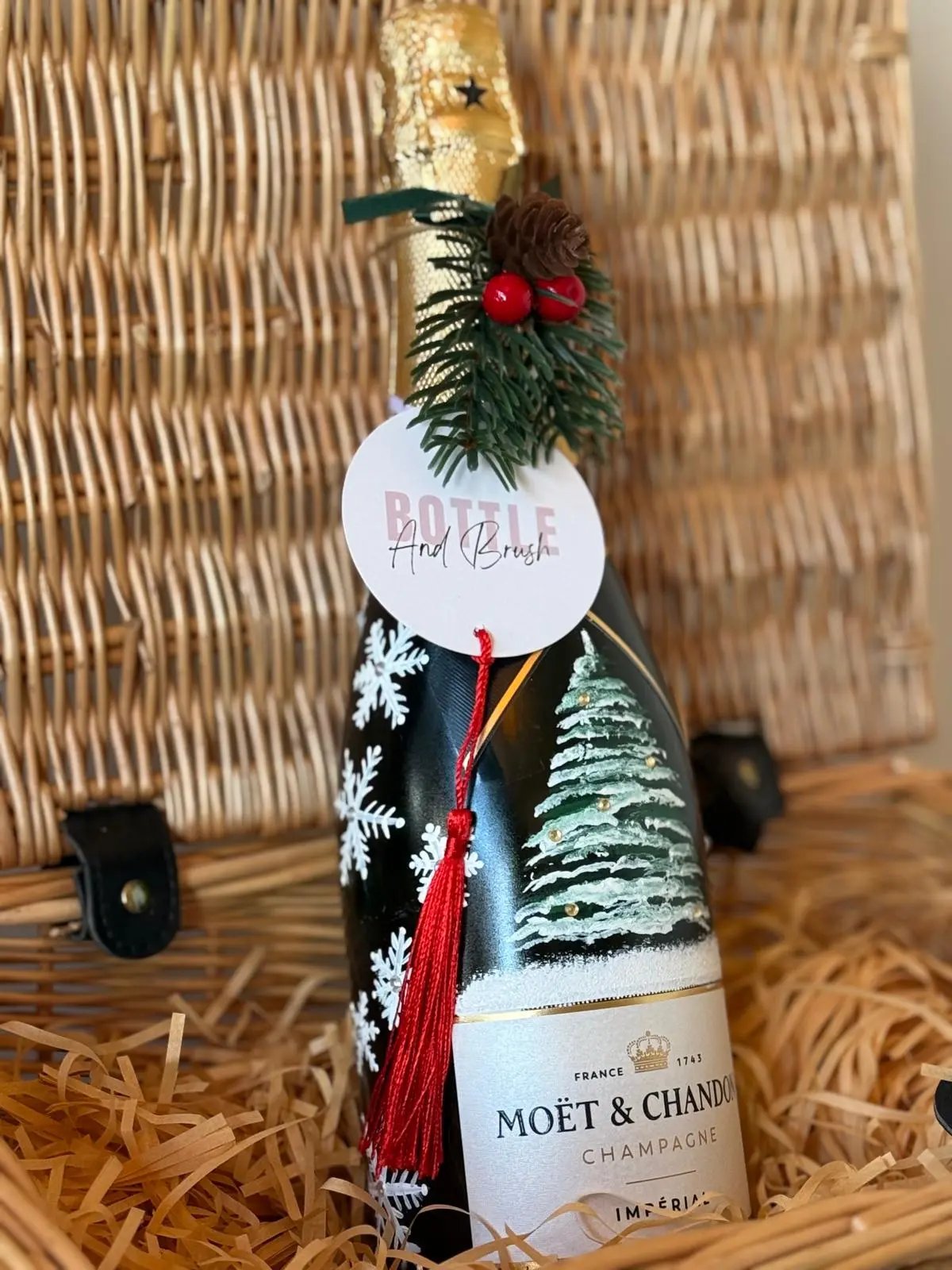 Christmas Bottle (Hand Painting Only) Bottle and Brush
