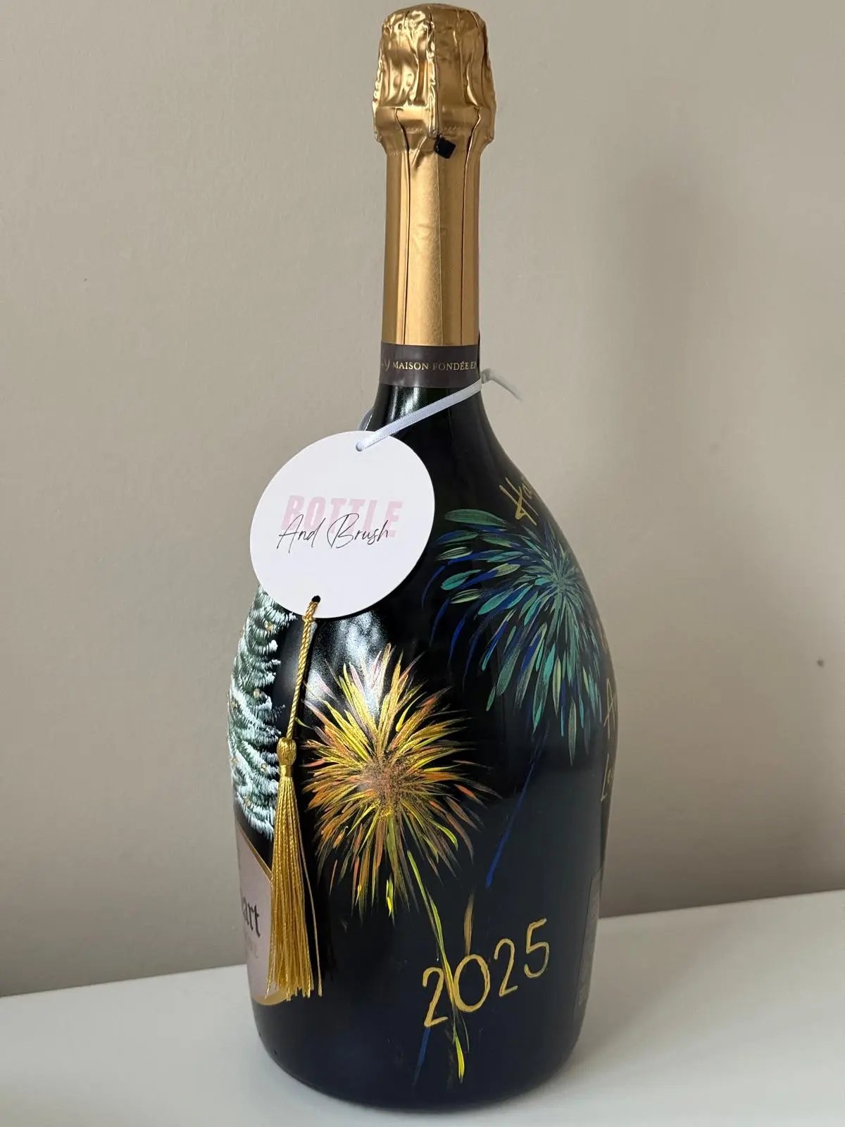 Christmas Bottle (Hand Painting Only) Bottle and Brush