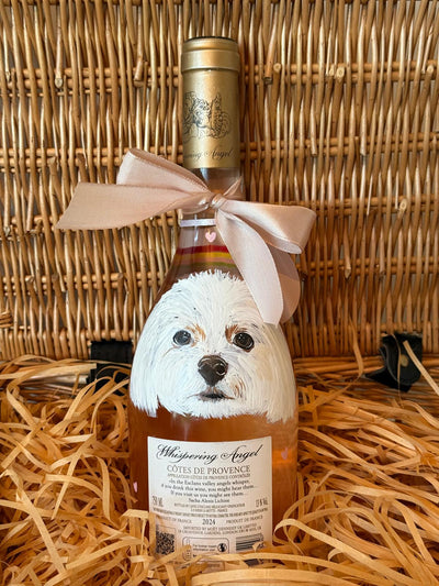 Hand painted gift with dog crossing rainbow bridge